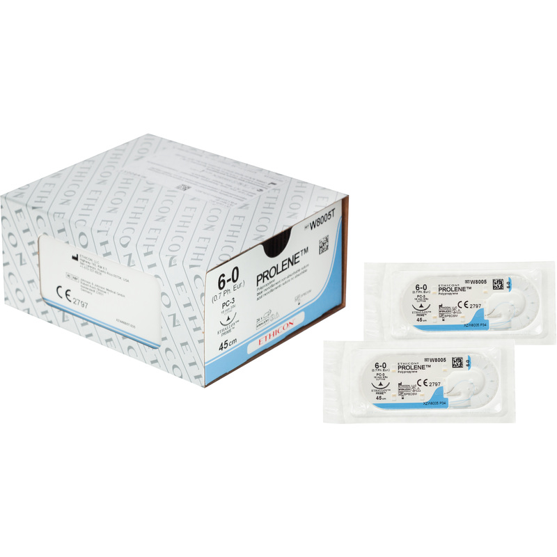 Изображение товара Шовный материал Пролен 6/0 45 см с режущей иглой