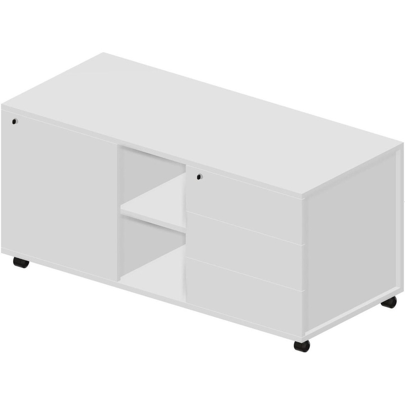 Изображение товара Мобильная тумба подкатная Artwood UMU1253BDBLBL с 3 ящиками и центральным замком