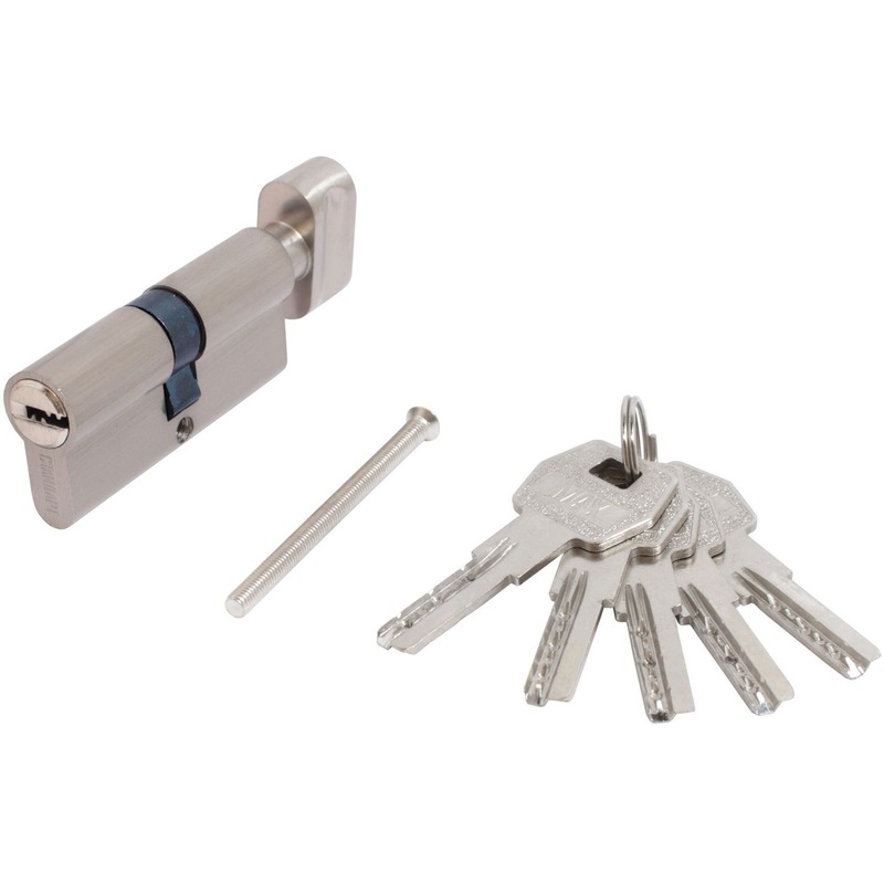 Изображение товара Врезной дверной замок Max 70 матовый никель цилиндровый ключевой