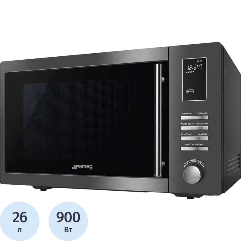 Изображение товара Микроволновая печь Smeg MOE25B 26 л с грилем и автоматическими программами