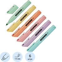 Набор текстовыделителей Kores High Liner Plus (толщина линии 1-5 мм, 6 цветов)