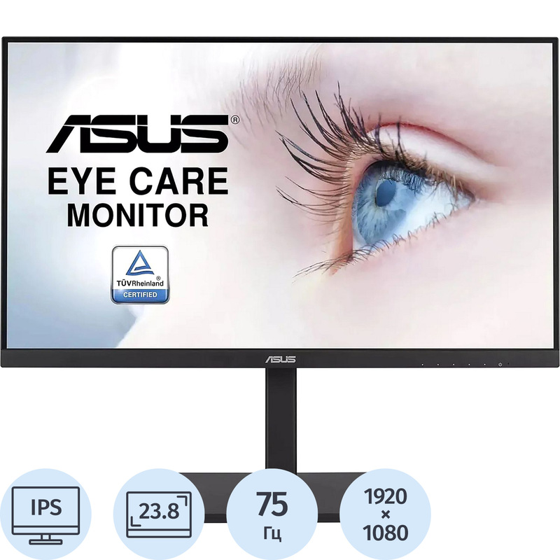 Изображение товара Монитор 23.8 Asus VA24DQSB черный IPS Full HD 75 Гц HDMI Displayport