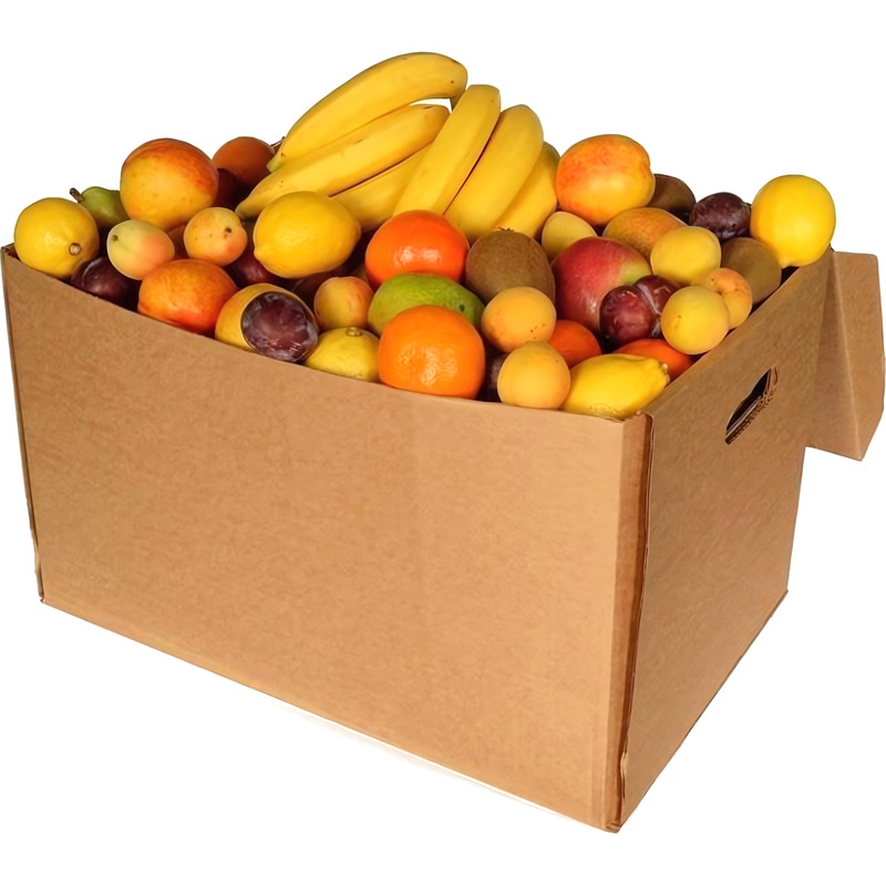 Изображение товара Фруктовая коробка на 10 человек 13.8 кг (яблоки, сливы, бананы, мандарины, груши, лимоны, киви, апельсины)