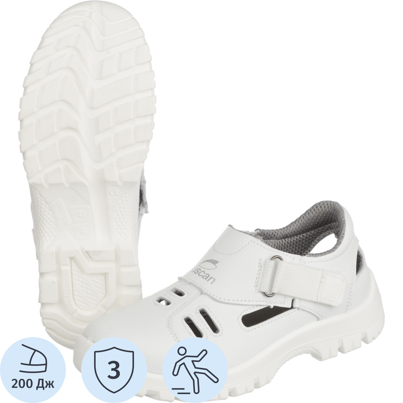 Изображение товара Полуботинки с перфорацией Luscan белые размер 47 для производства и промышленности