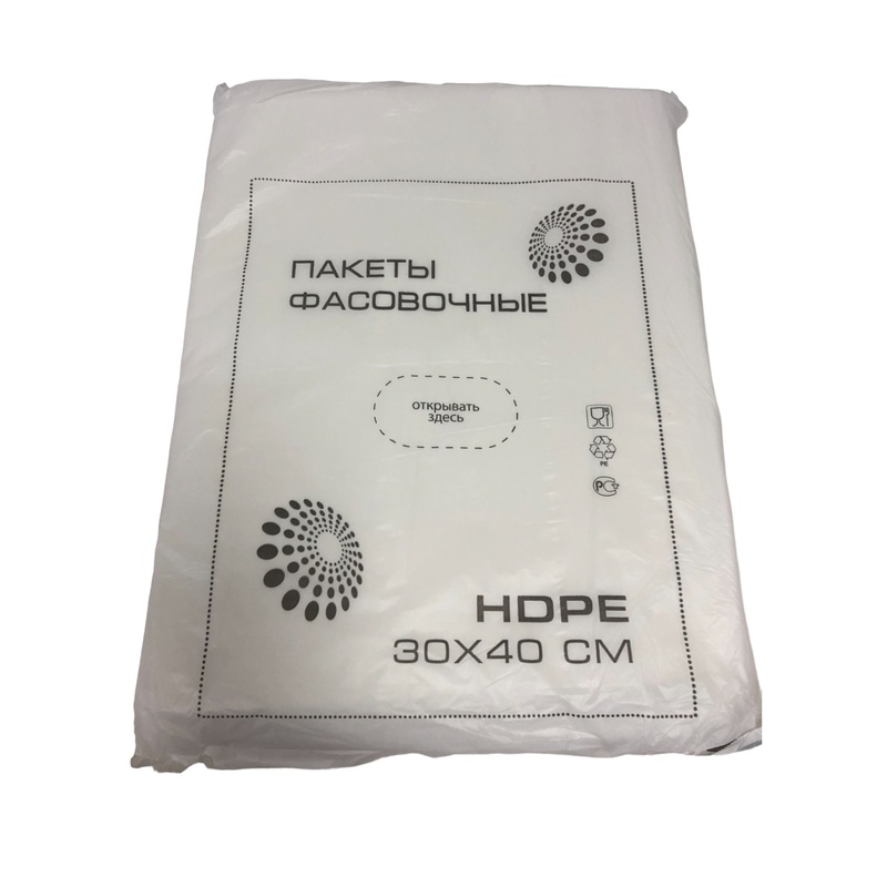 Изображение товара Фасовочные пакеты ПНД 30x40 см, 10 мкм, 500 штук, Россия