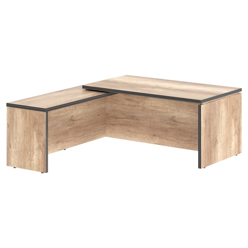 Изображение товара Офисный стол руководителя Torr левый, дуб каньон 1800х2000х750 мм