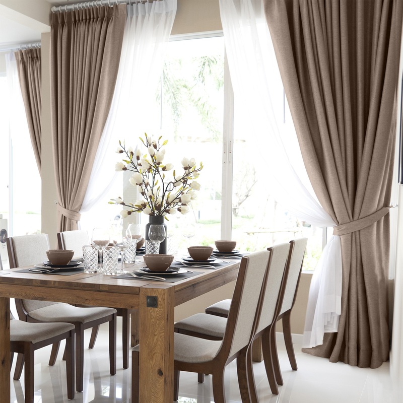 Изображение товара Штора Волшебная ночь Рогожка 165x270 см светло-коричневая для дома