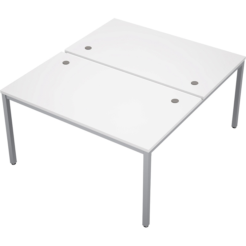 Изображение товара Стол приставной Avance 6МБ.289 двухместный белый/алюминий матовый 1400х1635х750 мм