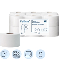 Бумага туалетная рулонная Tork (Tellus) Universal T2 1-слойная цвет  натуральный белый 12 рулонов по 200 метров (120197)