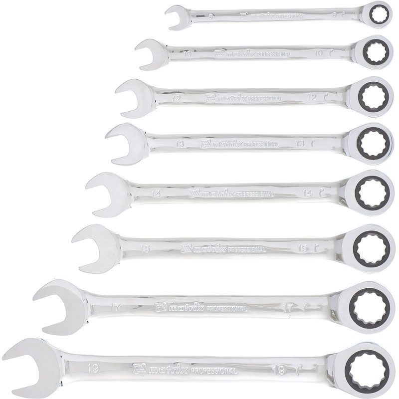 Изображение товара Набор ключей комбинированных Matrix 8-19 мм 8 предметов