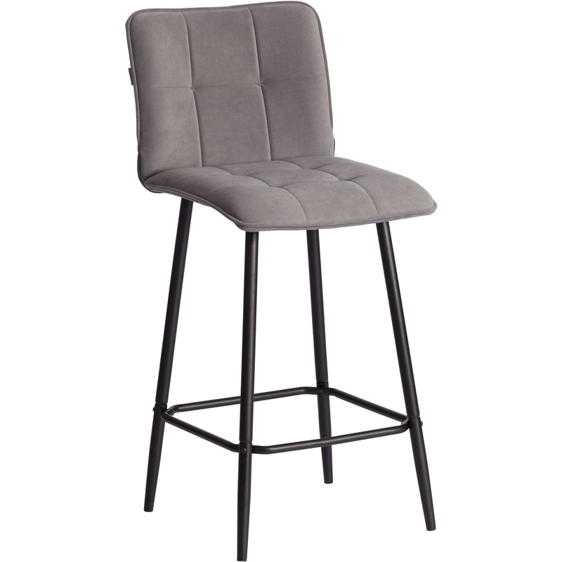 Изображение товара Полубарный стул TetChair Bari серый чёрный велюр металл Россия