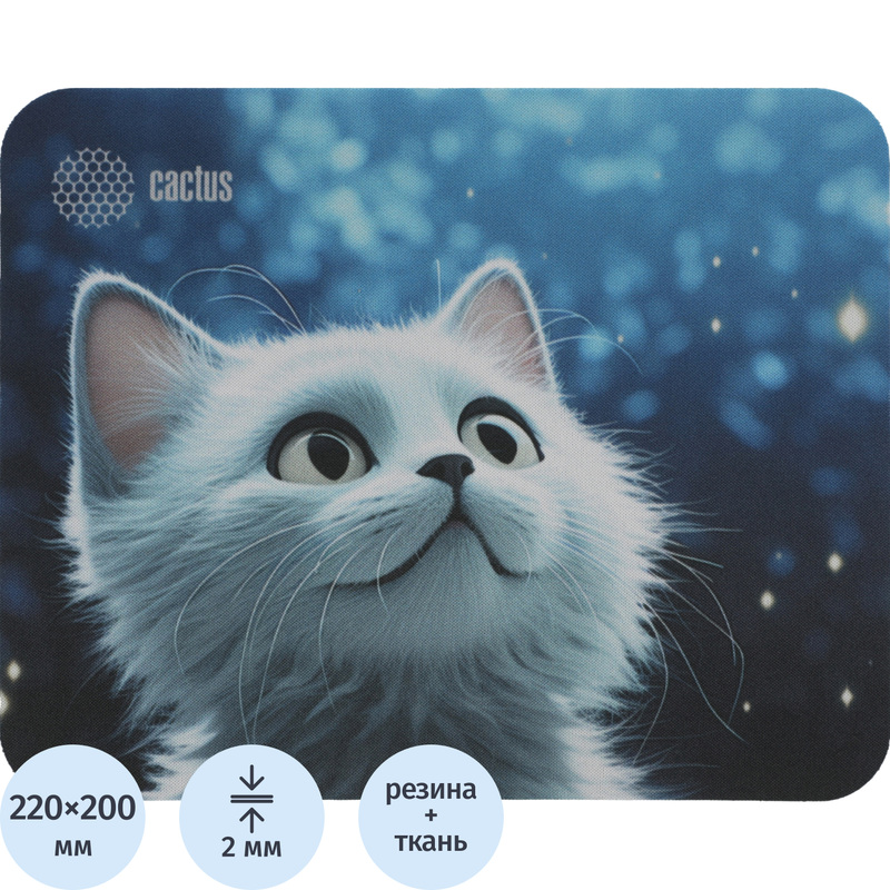 Изображение товара Коврик для мыши Cactus White Cat (CS-MPC-P06XS)