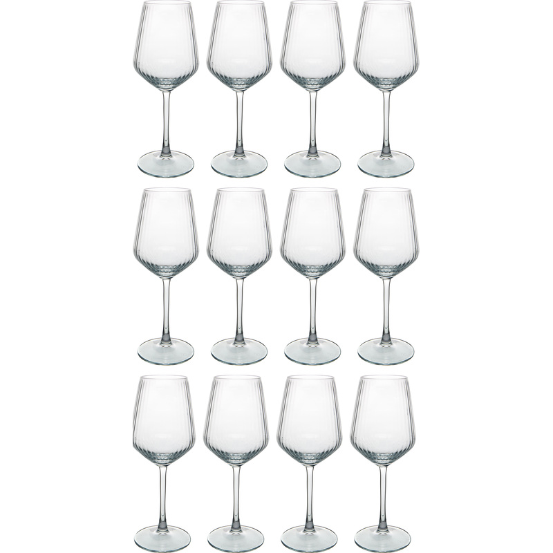 Изображение товара Бокал для белого вина Pasabahce Аллегра Оптик стеклянный 350 мл (12 штук в упаковке)