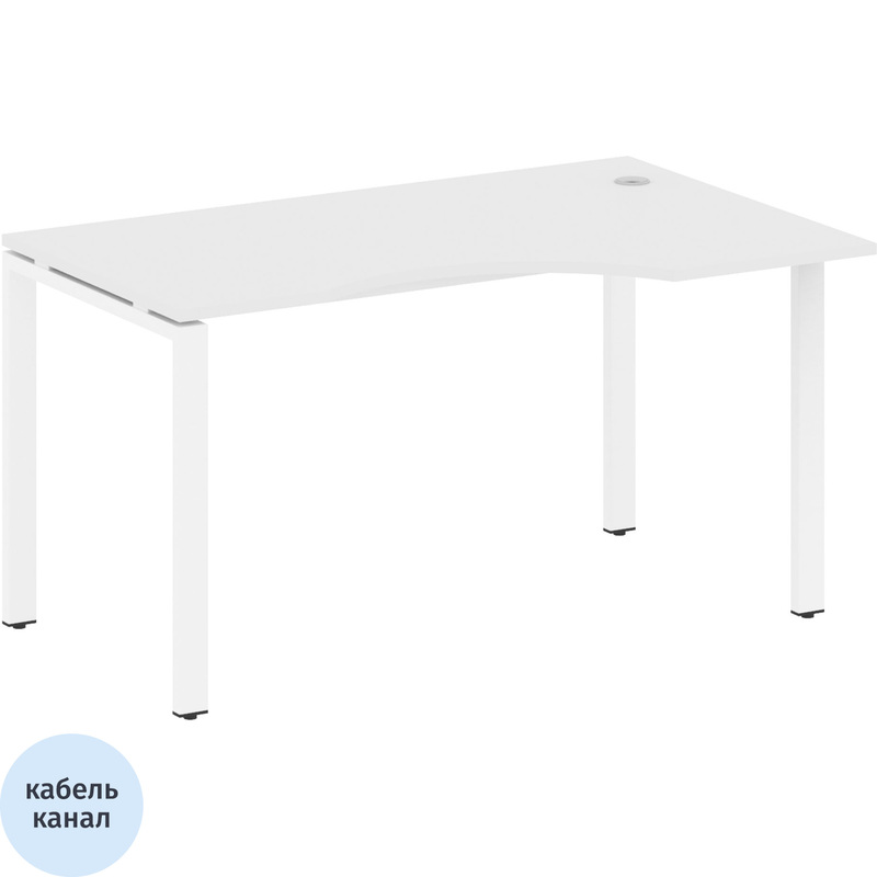 Изображение товара Эргономичный офисный стол Metal System Style БП.СА-2 Пр правый 1400x900 мм белый