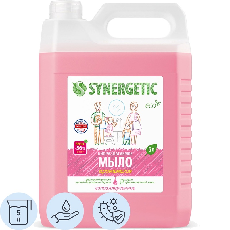 Изображение товара Жидкое мыло Synergetic Аромамагия 5000 мл натуральное антибактериальное