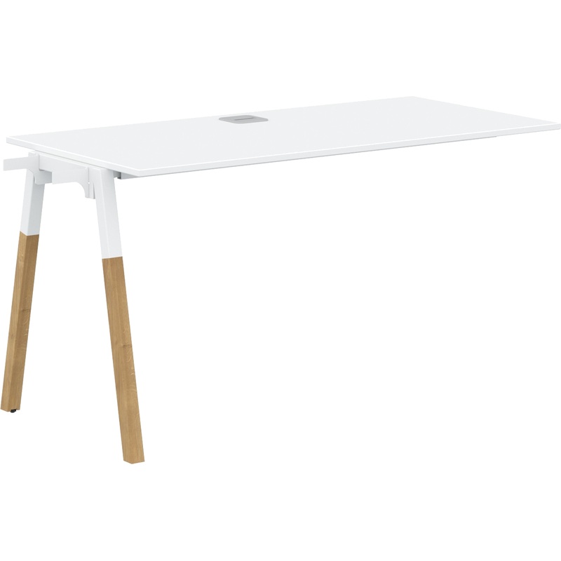 Изображение товара Стол приставной Forta FIST 1367 бук белый/белый премиум 1380х670х733 мм