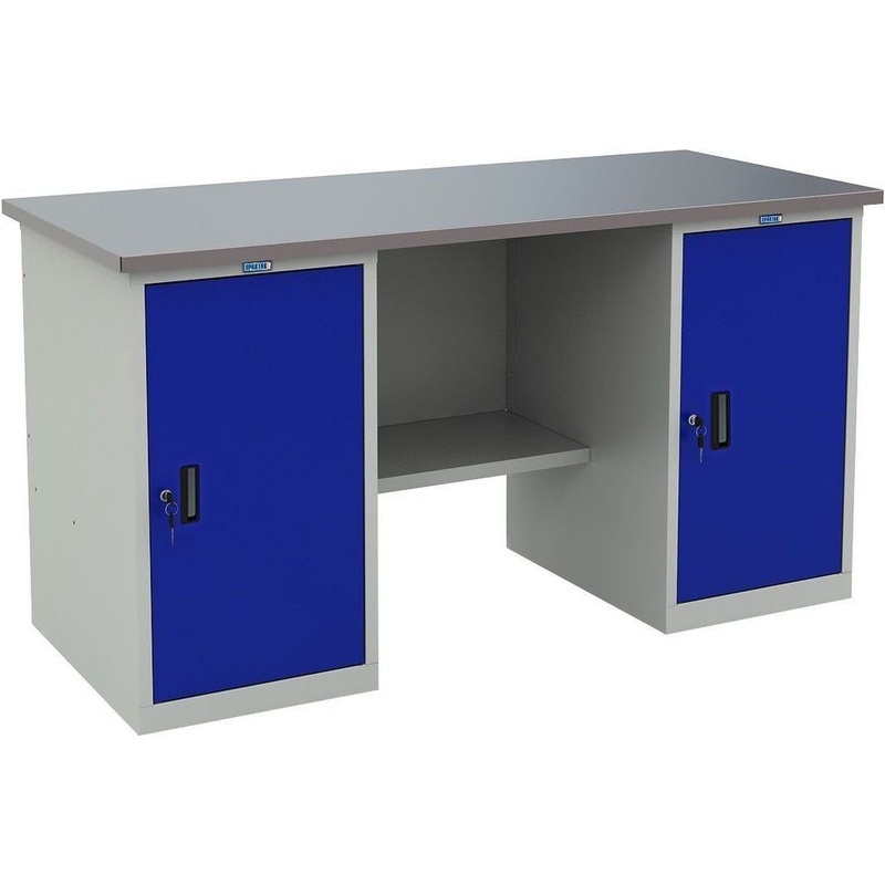 Изображение товара Верстак Практик WT160.WD1/WD1.000вер слесарный серый синий