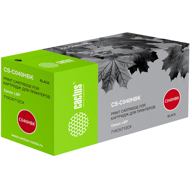 Изображение товара Картридж лазерный Cactus 040 H BK для Canon совместимый 12500 страниц