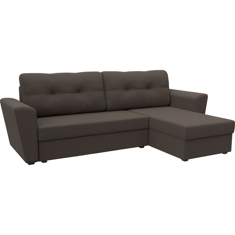 Изображение товара Диван-кровать угловой правый Комфорт Амстердам Лайт коричневый ткань