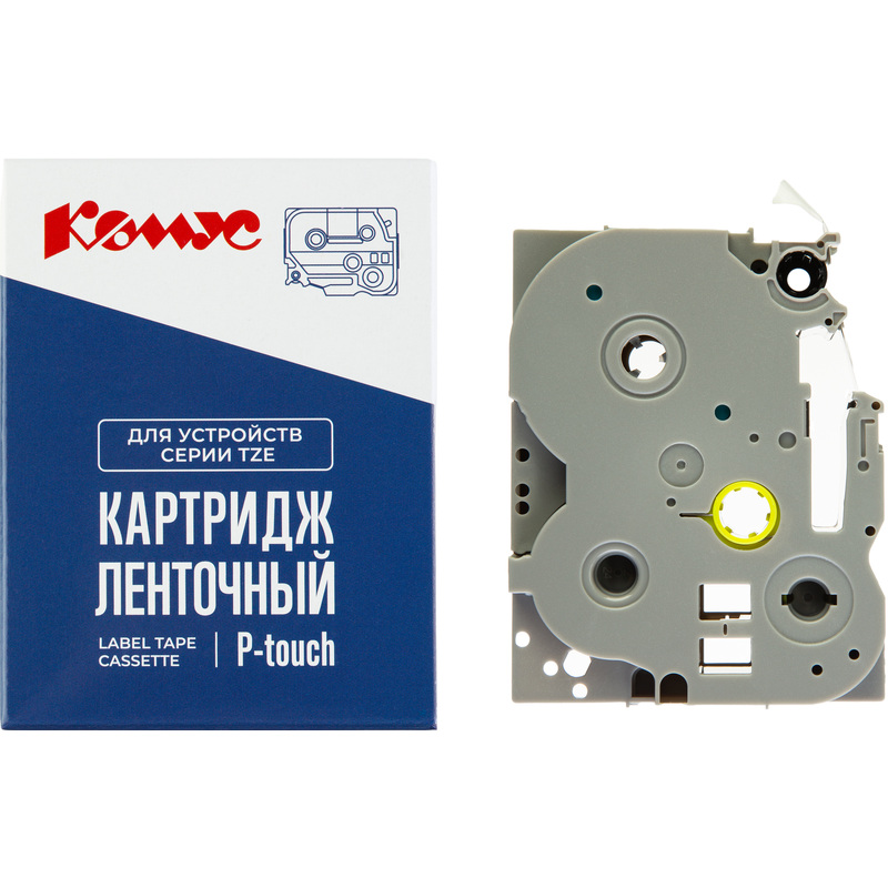 Изображение товара Картридж Комус TZE-243 для принтеров Brother 18 мм белый синий