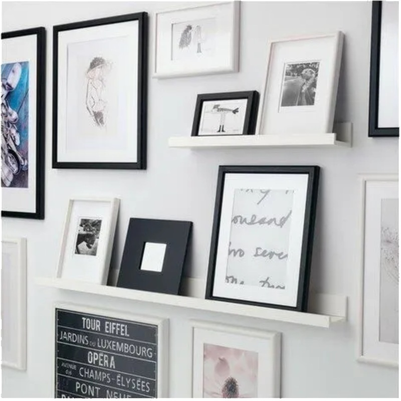 Изображение товара Настенная белая полка 1150x120x70 мм для организации хранения