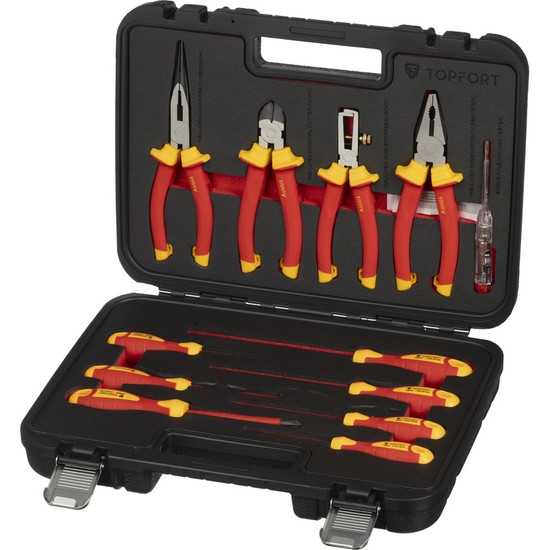 Изображение товара Профессиональный набор диэлектрического инструмента TOPFORT 12 предметов в кейсе