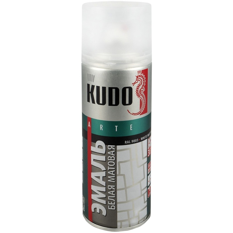 Изображение товара Краска аэрозольная универсальная Kudo ku-1101 белая матовая 520 мл