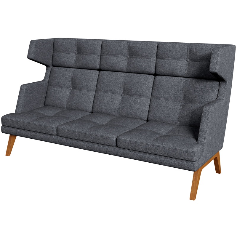 Изображение товара Диван трехместный Лаунж Bev3H темно-серый (ткань)