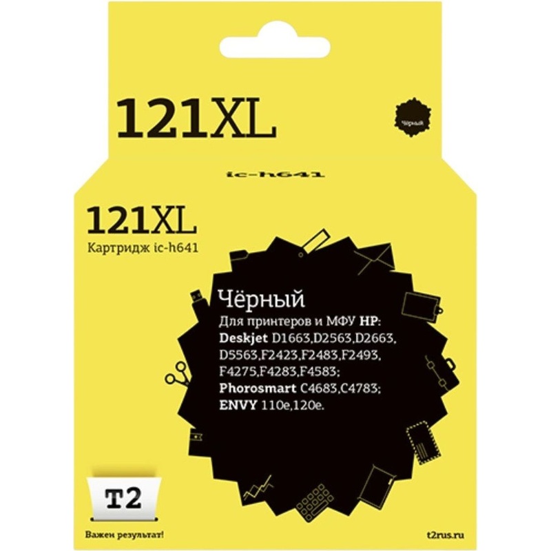 Изображение товара Картридж струйный T2 121XL IC-H641 для HP черный совместимый