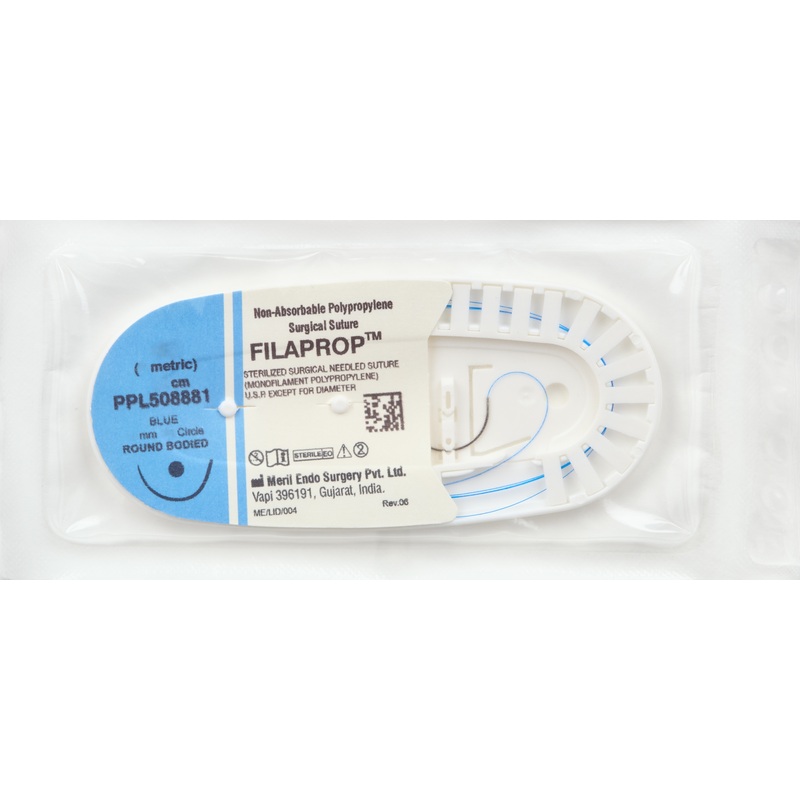 Изображение товара Шовный материал нить USP 2/0 90 см колющая игла 30 мм 1/2 (12 штук в упаковке)