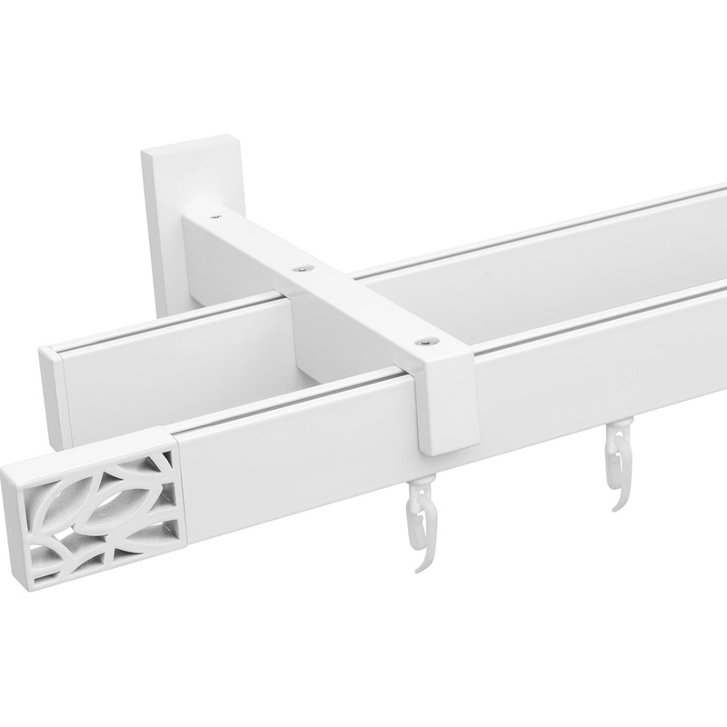 Изображение товара Карниз для штор двухрядный Хай Тек Твист белый 200 см металлический