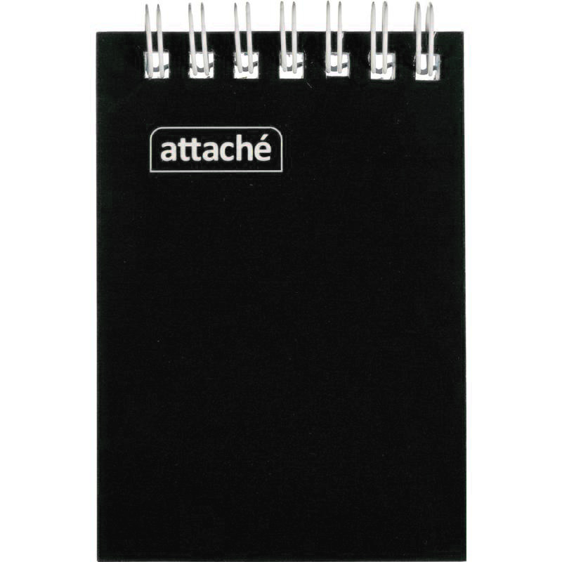 Изображение товара Блокнот Attache А7 70х100 мм спираль черный с синей клеткой 60 листов