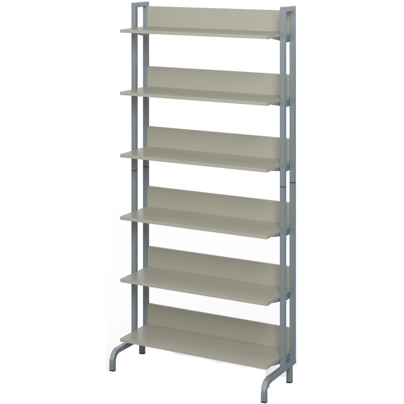 Изображение товара Стеллаж библиотечный односторонний (серый, 900х357х1900 мм)