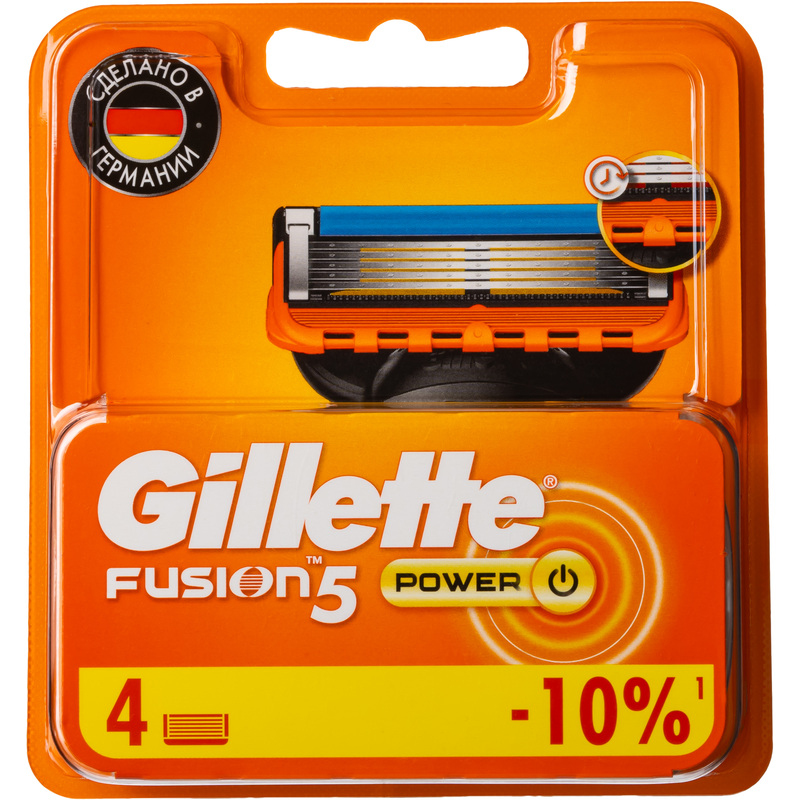 Изображение товара Сменные кассеты для бритья Gillette Fusion Power (4 штуки в упаковке)