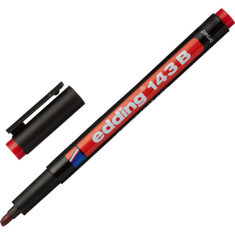 Изображение товара Маркер промышленный перманентный Edding E-143/2 для глянцевых поверхностей красный 1-3 мм