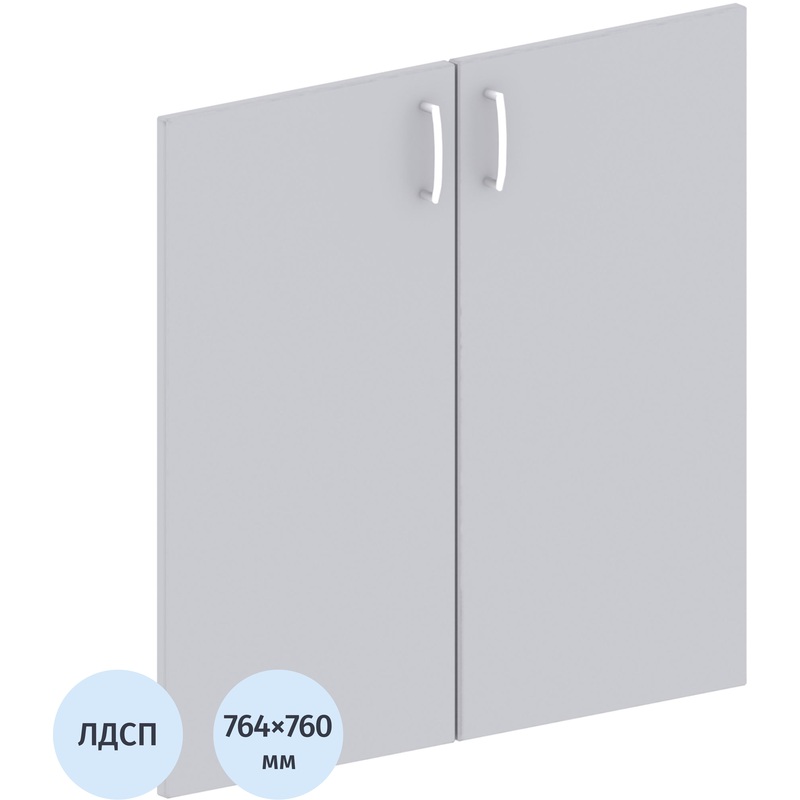 Изображение товара Комплект низких дверей Комус Мебель Easy to lead из ЛДСП серый 768х762 мм 2 шт.