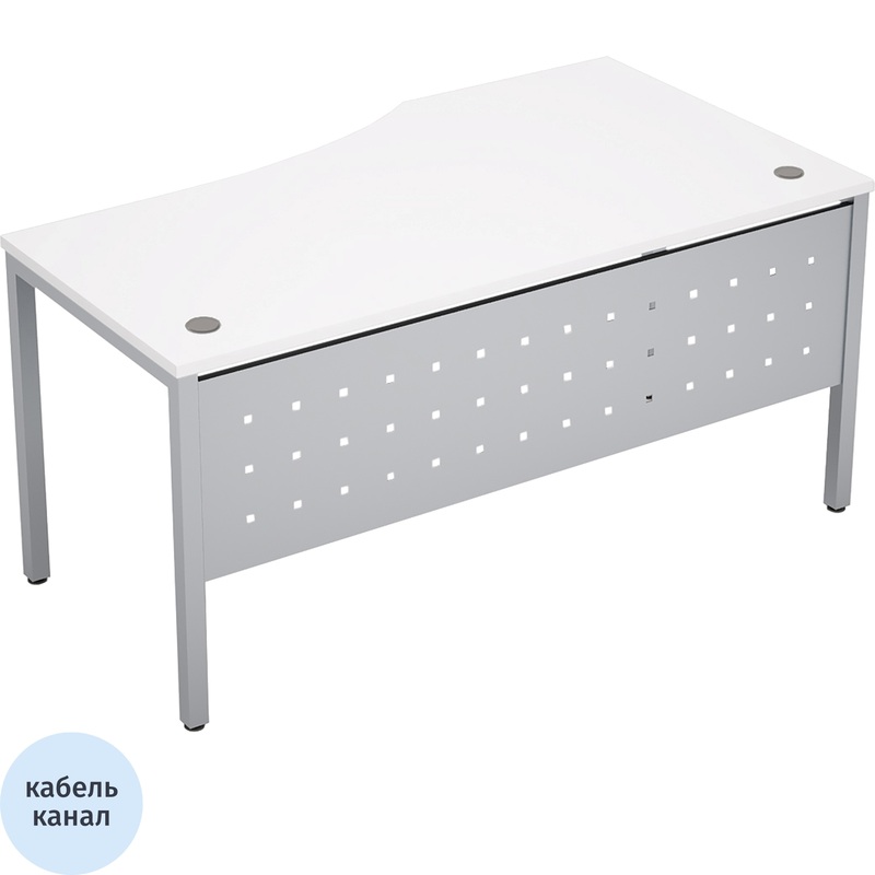 Изображение товара Эргономичный правый стол Avance 6МК.021 белый алюминий 1600x900 мм