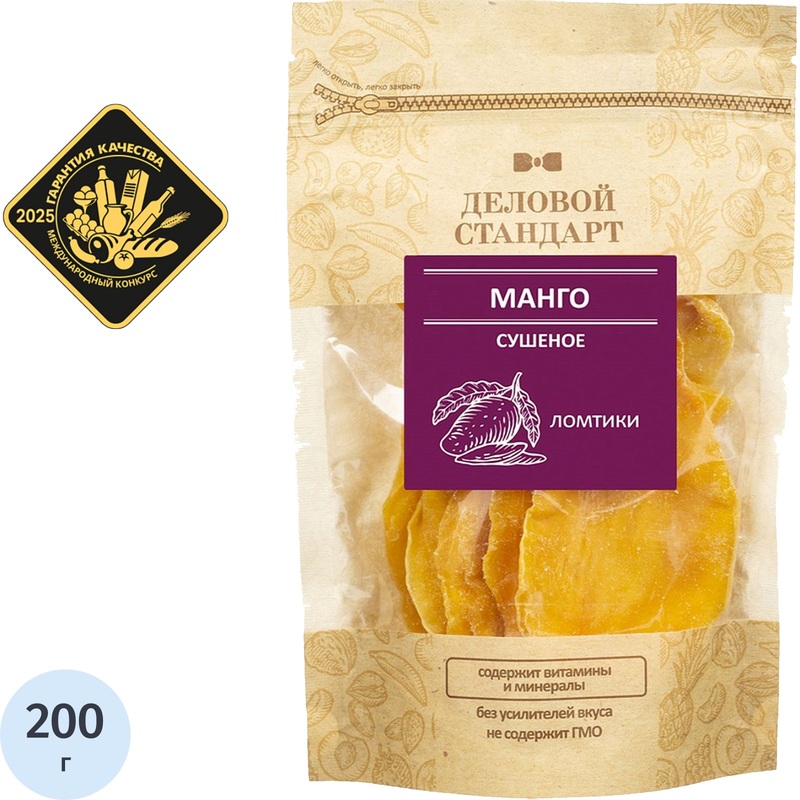 Изображение товара Сухофрукты манго Деловой Стандарт 200 г натуральный сладкий источник витаминов