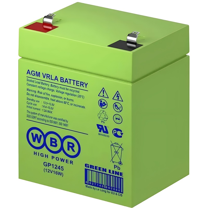 Изображение товара Батарея для ИБП WBR GP1245 (12V16W) 12 В 4 А·ч Изображение товара Батарея для ИБП WBR GP1245 (12V16W) 12 В 4 А·ч