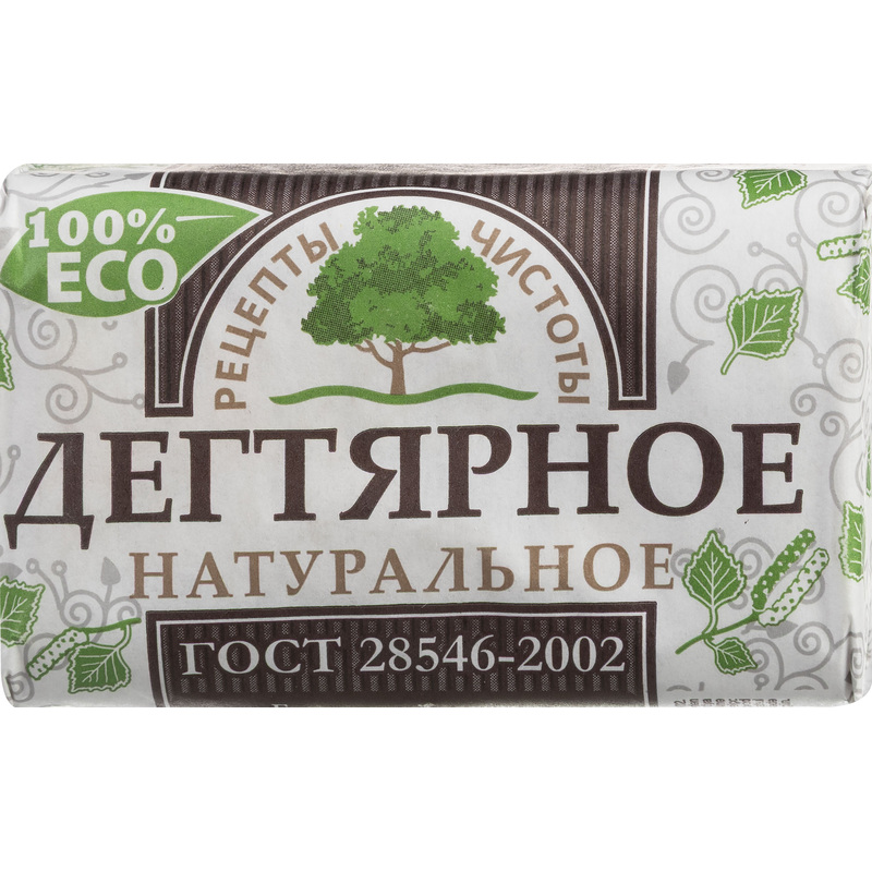 Изображение товара Туалетное мыло Рецепты чистоты Дегтярное 200 г натуральное для ухода за кожей