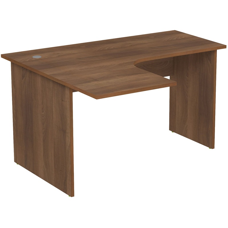 Изображение товара Криволинейный левый письменный стол из ЛДСП Шамони тёмный 1400х1200х750 мм