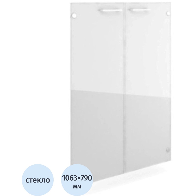 Изображение товара Двери для мебели Alba AL-4.3 стеклянные прозрачные 790х1063 мм 2 шт