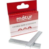 Скобы для степлера, тип 53, 6мм, закаленные, 1000шт/уп, MATUR  (12-05-506)