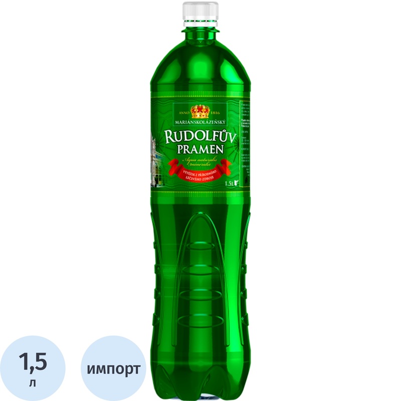 Изображение товара Вода минеральная Rudolfuv Pramen лечебно-столовая газированная 1.5 л