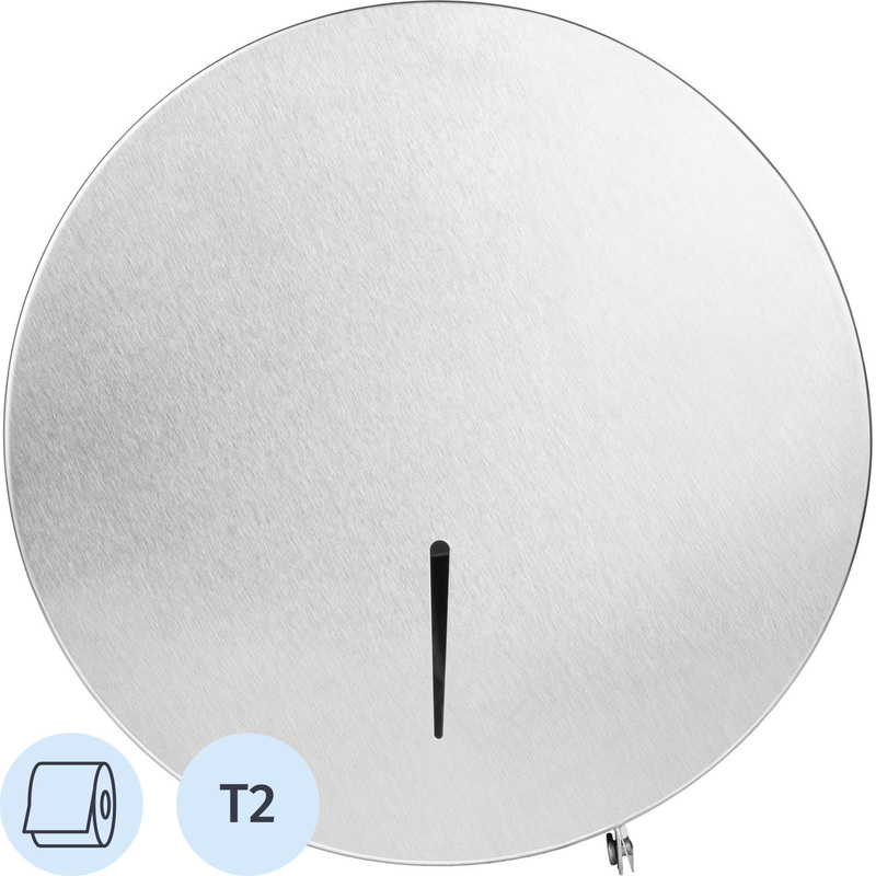 Изображение товара Диспенсер для туалетной бумаги Topfort T2 серебристый из металла для общественных и домашних туалет