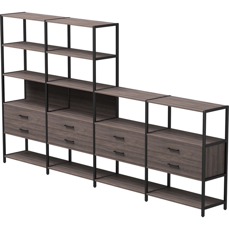 Изображение товара Стеллаж для документов EVO 254ST13DK9005 дуб пасадена чёрный 3245х385х1840 мм