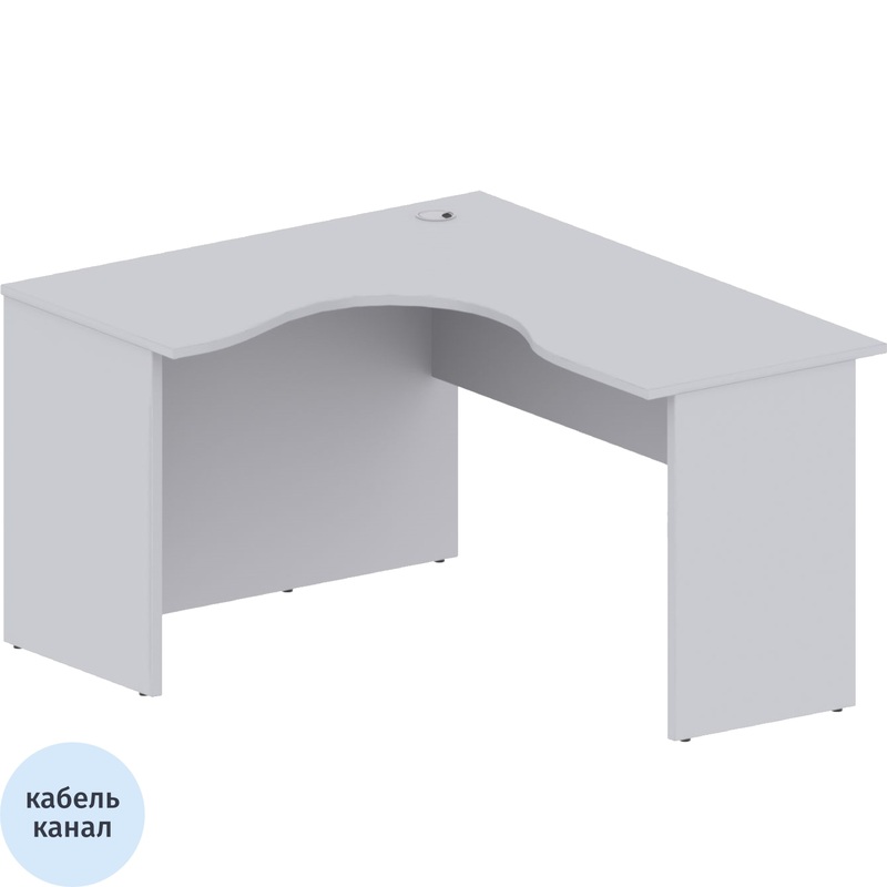 Изображение товара Стол угловой Комус Мебель (Easy to lead) Easy One 882.883 левый (серый, 1400х1200х743 мм)