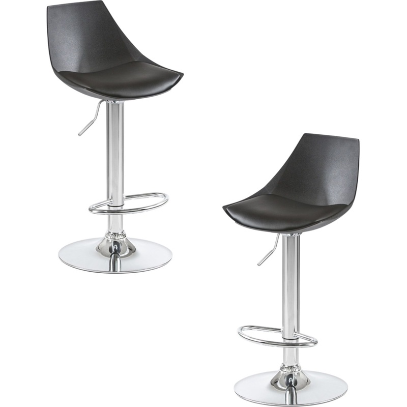 Изображение товара Стул DOBRIN Rocky Чёрный Хром Экокожа, 2 шт