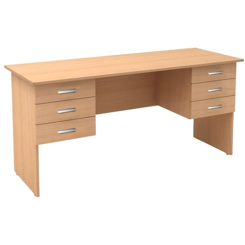 Изображение товара Стол прямой Канц СК28.10 с тумбой (бук невский, 1600х600х750 мм)