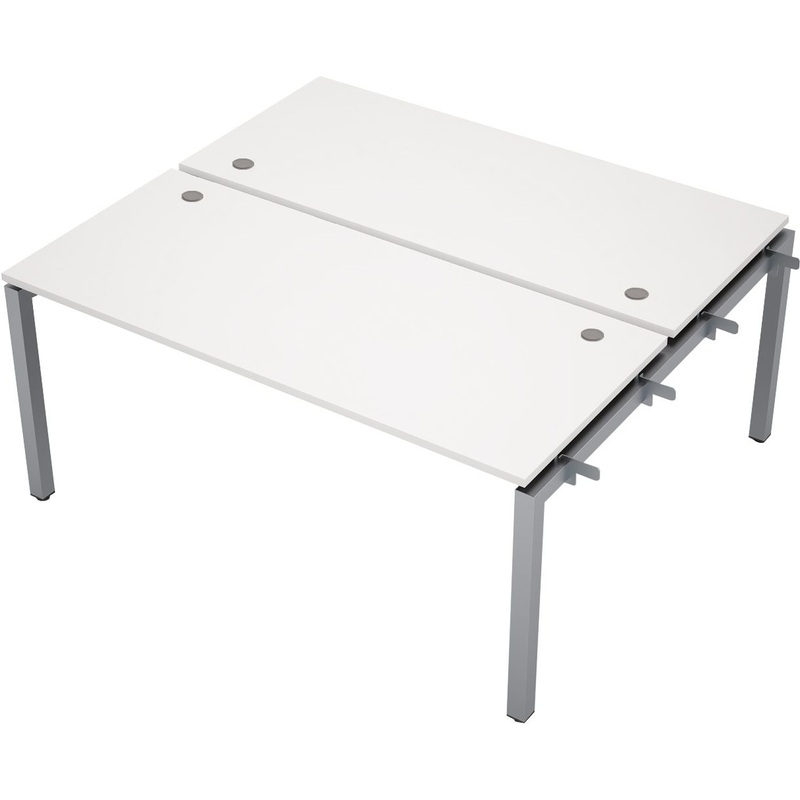 Изображение товара Рабочая станция Avance 6МБН.5274 двухместная (белый/алюминий матовый, 1600х1435х750 мм)